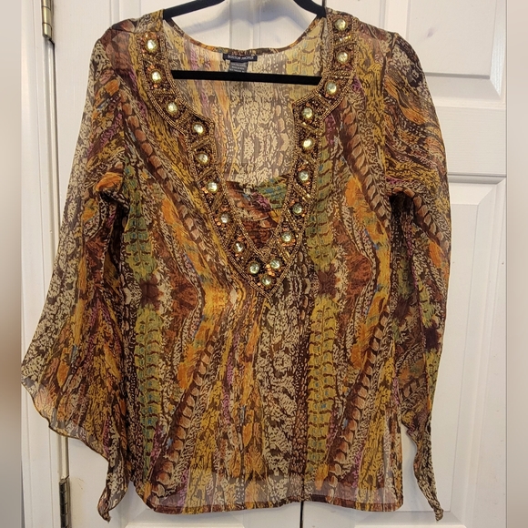 ‼️SOLD‼️Boston Proper Blouse, Beaded, Embellished, Size M - Picture 4 of 6